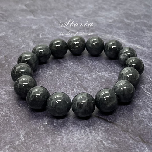 13mm ジェダイト（黒翡翠）ブレスレット【ミャンマー産】 ブレスレット