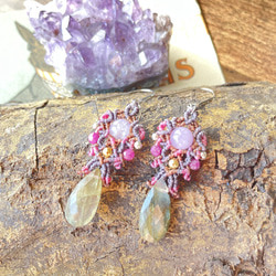 クリソコラ✖️カンテラオパール マクラメペンダント ネックレス