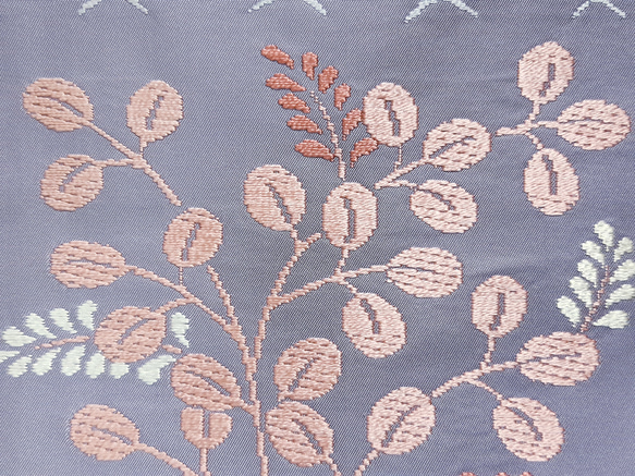 ワンタッチ帯　くらわん帯　正絹名古屋帯リメイク　藤色草花文様　作り帯　 4枚目の画像