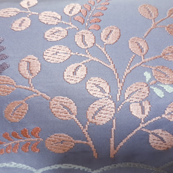 ワンタッチ帯　くらわん帯　正絹名古屋帯リメイク　藤色草花文様　作り帯　 6枚目の画像
