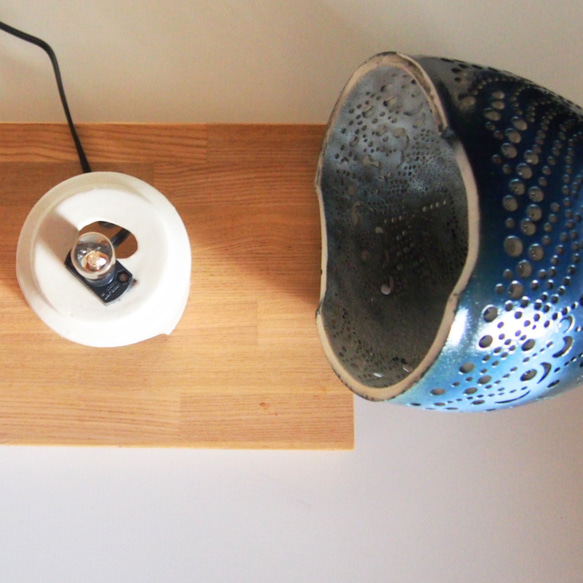 陶器ランプシェード通販やす波窯の『昇鯉』(D001)はおしゃれな手作り作品です 8枚目の画像