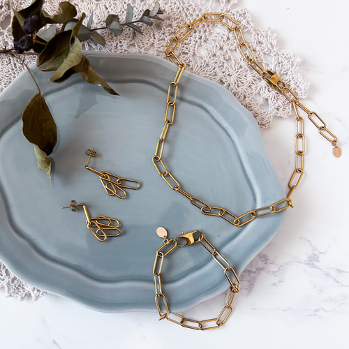 ☆残り2点☆サージカルステンレス24KGPボックスチェーンアクセサリー  