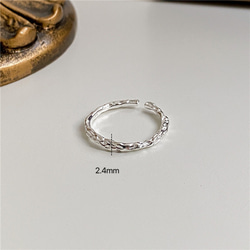 指輪　シルバー925  木目　リング　金属アレルギー対応　指輪　重ねつけ　フリーサイズ　大きさ調整可能 5枚目の画像