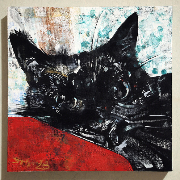 Black cat　【アクリル画】 1枚目の画像