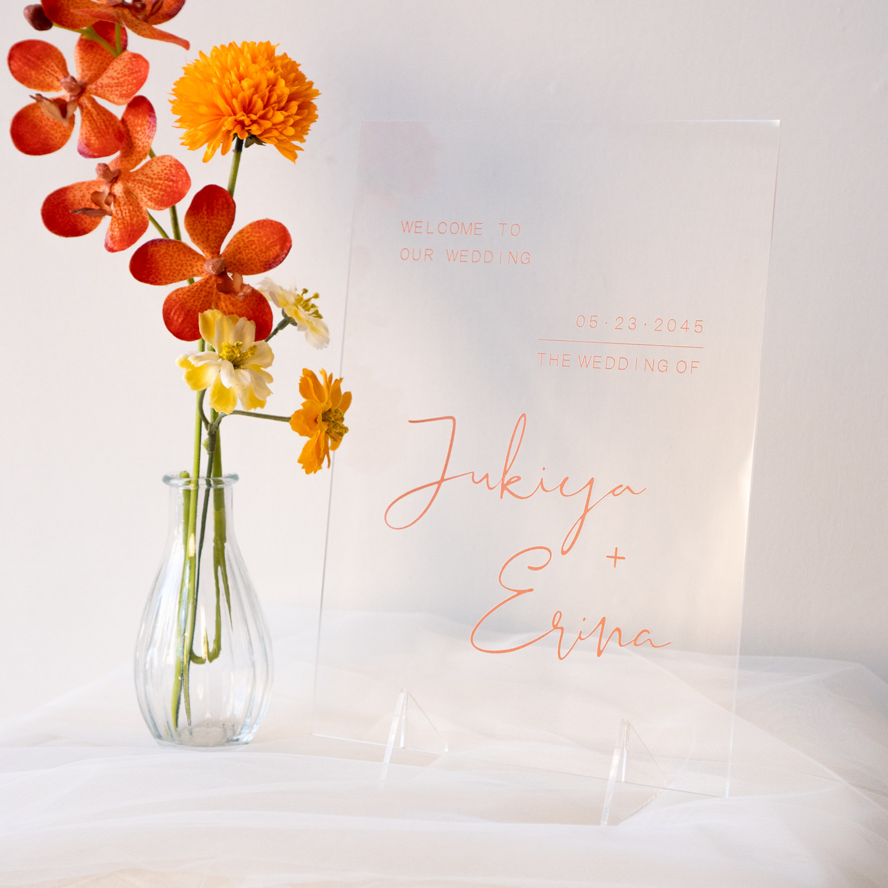 アクリルウェルカムボード 店舗看板 結婚証明書／wba12