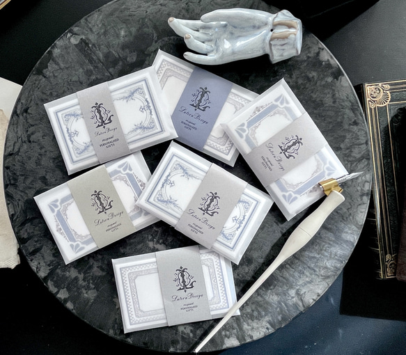 ネーム＆メッセージカード12枚セット// BLUE＆WHITE 4枚目の画像