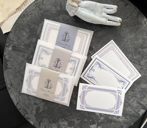 ネーム＆メッセージカード12枚セット// BLUE＆WHITE 3枚目の画像