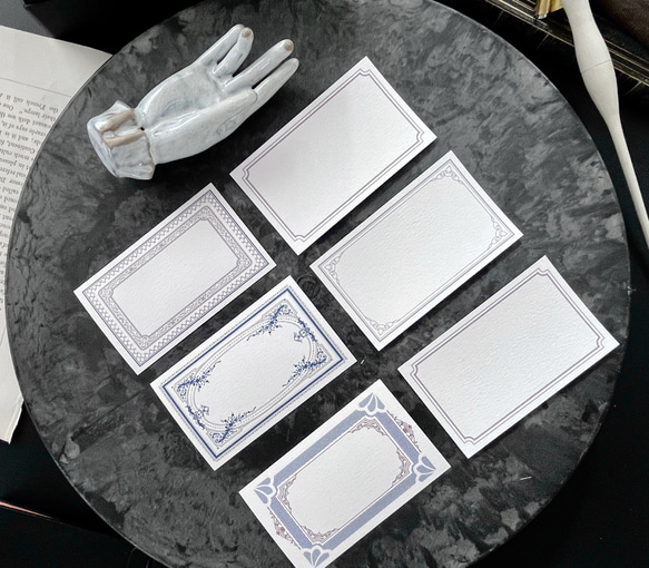 ネーム＆メッセージカード12枚セット// BLUE＆WHITE 2枚目の画像