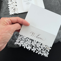 WHITE LEAF二つ折りカード・席札（5枚入り） 4枚目の画像
