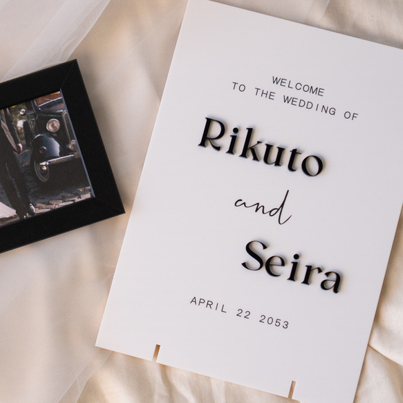 ブック風ウェルカムボード ブラックボード風のクラシカルなウェルカムボード - フィーノ