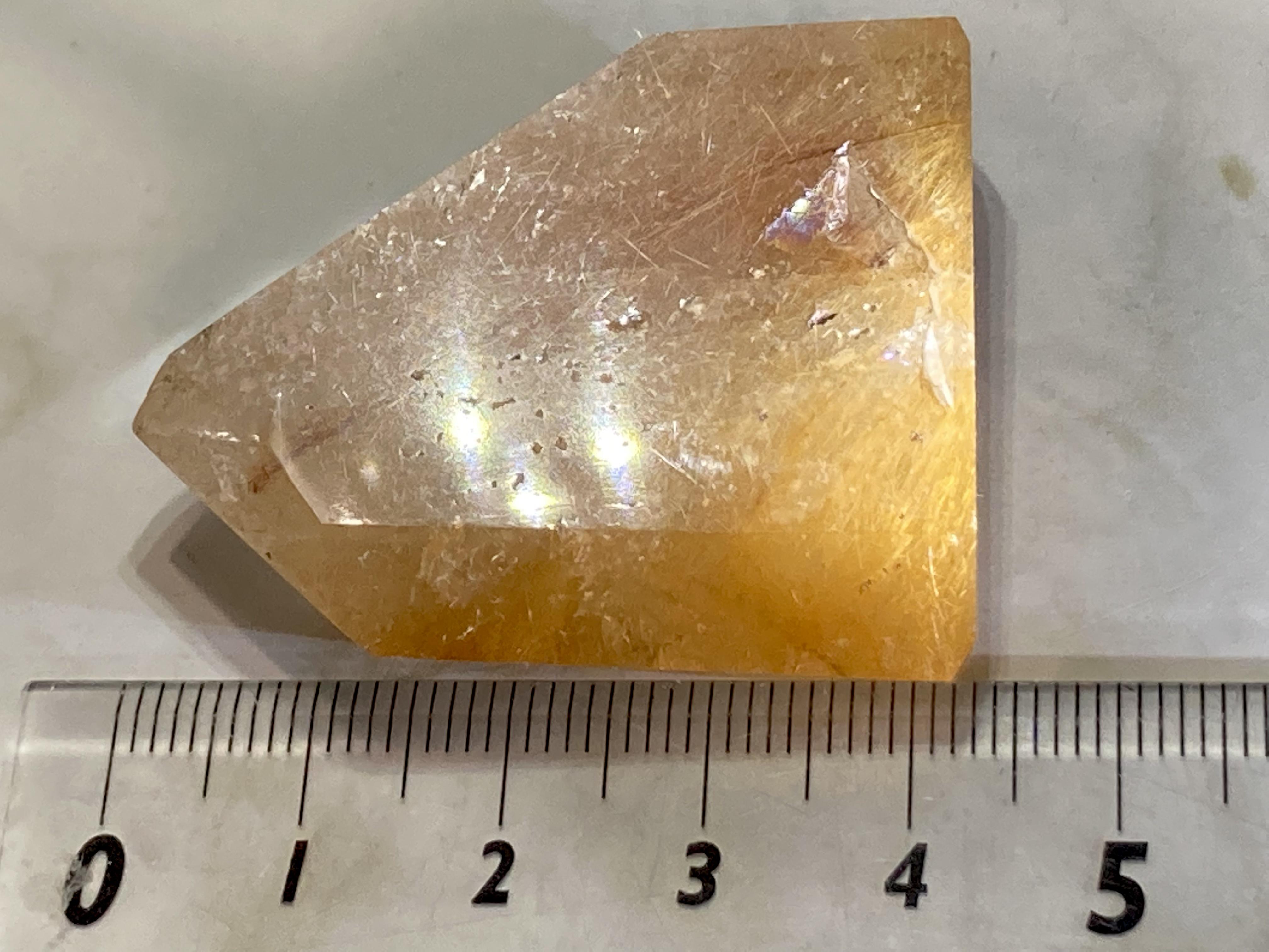 サンセット アンフィボール✨ ルチルクォーツ ポイント ポリッシュ 原石