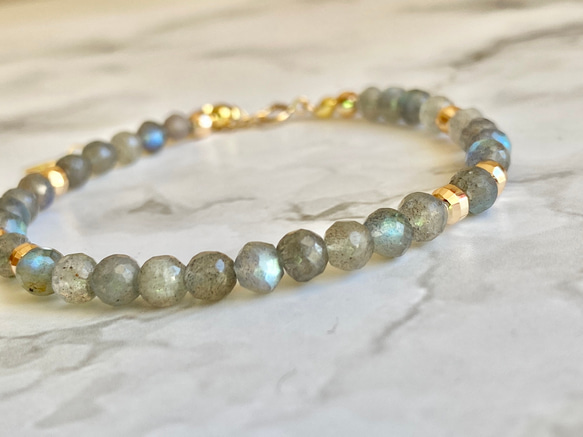 なつページ　ラブラドライト　ブレスレット　3点まとめ ラブラドライト 天然石ブレスレット*silver925 ブレスレット