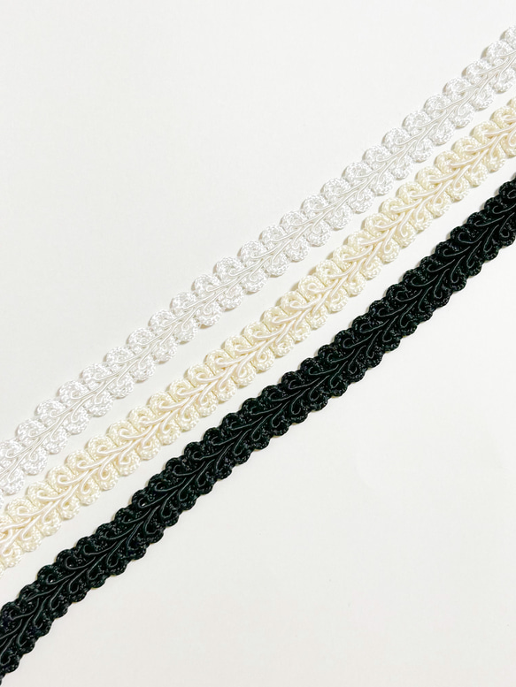 《90cm》ブレード　トリムレース 素材　リボン　レース　テープ シンプル　ブラック　ホワイト　アイボリー 5枚目の画像