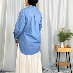 ゆったりオーバーシャツ〈ライトブルー〉コットン 春ファッション シャツブラウス 羽織り 春アウター 7枚目の画像