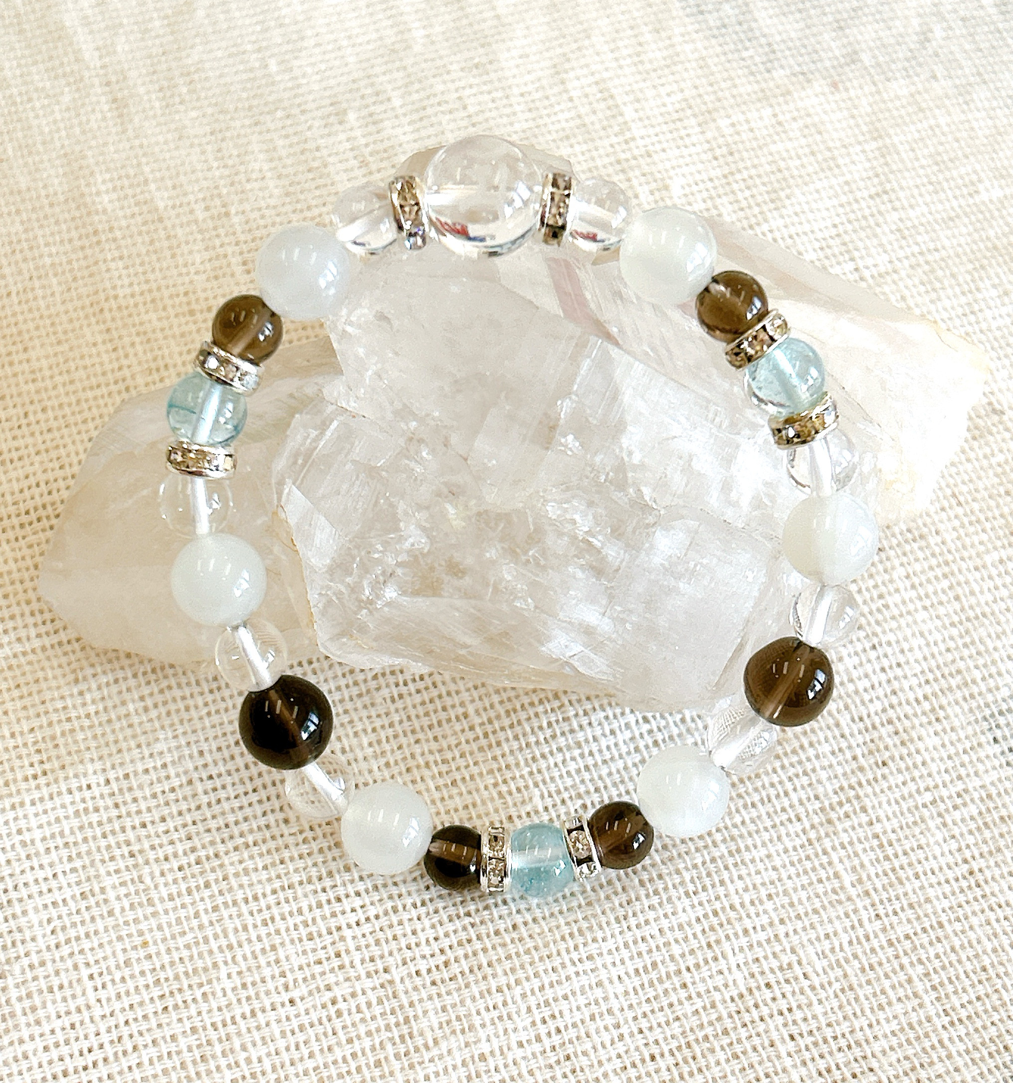 【卯年♪知恵を授ける・学業・合格祈願♪梵字ブレスレット♪】六芒星天然石ブレス♪レディースMサイズ♪BOX&送料無料♪