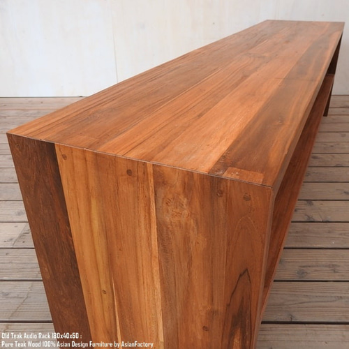 オールドチーク無垢材 オーディオラック 180cm NR ローテーブル TV