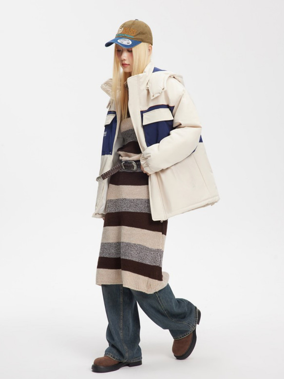冬のコート男女のパン服に帽子と暖かい綿服 2カラー ＃20-1384 5枚目の画像