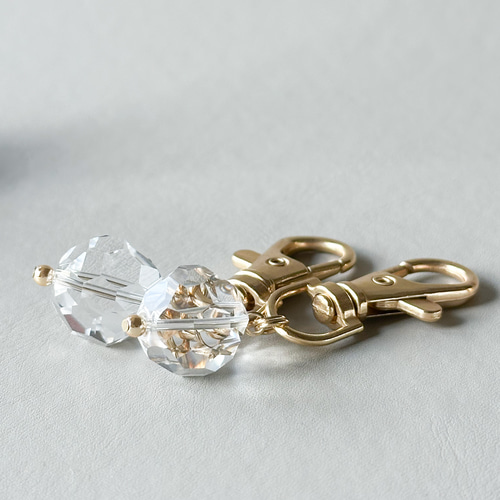 水晶 天然石キーホルダー メンズ クリスタルキーチャーム バッキー