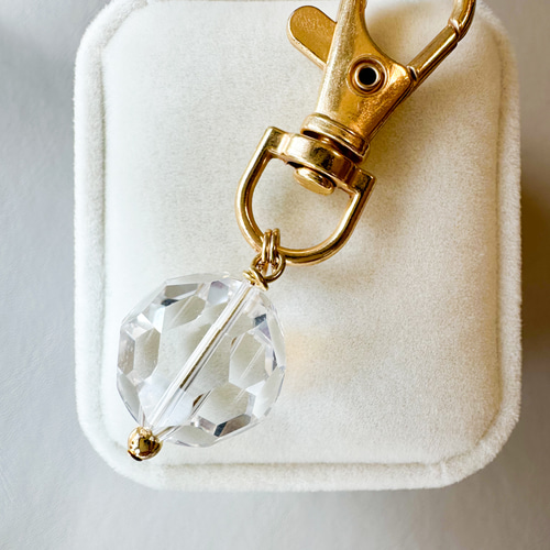 新品【希少】ハナハナジュエリーストラップ　クリスタル・合金 水晶 天然石キーホルダー メンズ クリスタルキーチャーム バッキー