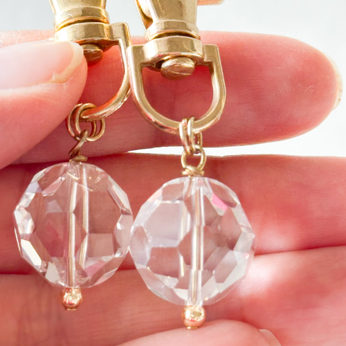 水晶 天然石キーホルダー メンズ クリスタルキーチャーム バッキー  