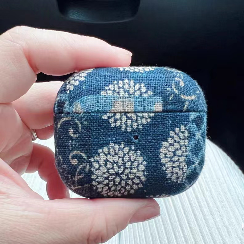 AirPods ケース エアーポッズプロケース カバー 古代の染め方 高級天然素材 天然素材 藍染め 草木染め 贈り物