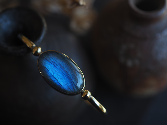 labradorite brass bangle (hekiraku) 8枚目の画像