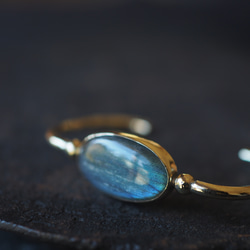 labradorite brass bangle (hekiraku) 10枚目の画像