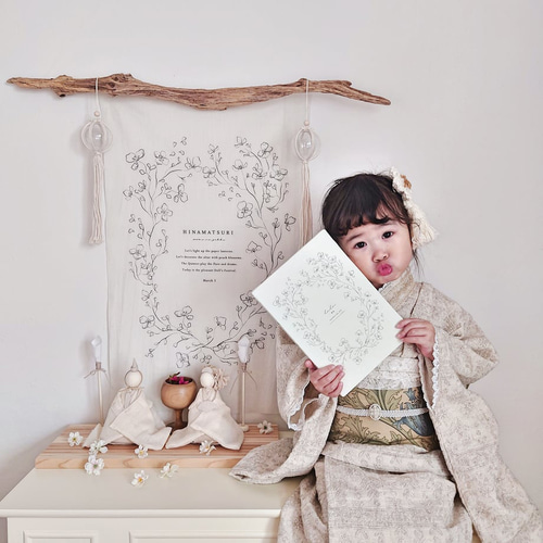 期間限定セール！雛祭り　三春雛祭タペストリー 早割】Hinamatsuri tapestry / sakura | タペストリー | ひなまつり