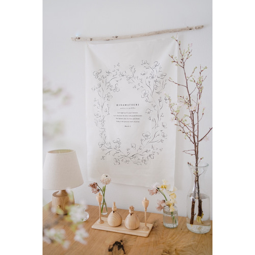 早割】Hinamatsuri tapestry / sakura | タペストリー | ひなまつり