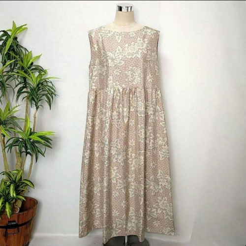 着物リメイク ワンピース ジャンパースカート 花柄 2WAY