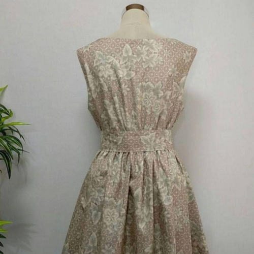 着物リメイク ワンピース ジャンパースカート 花柄 2WAY