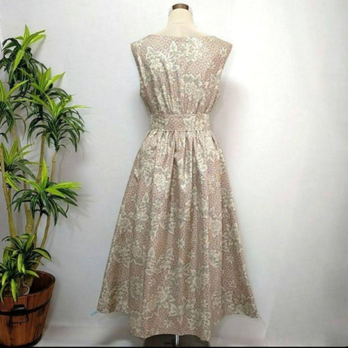 着物リメイク ワンピース ジャンパースカート 花柄 2WAY