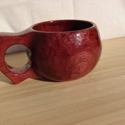 　パープルハートの一木彫りコーヒーカップ. 5枚目の画像