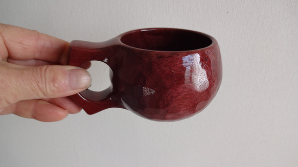 　パープルハートの一木彫りコーヒーカップ. 13枚目の画像