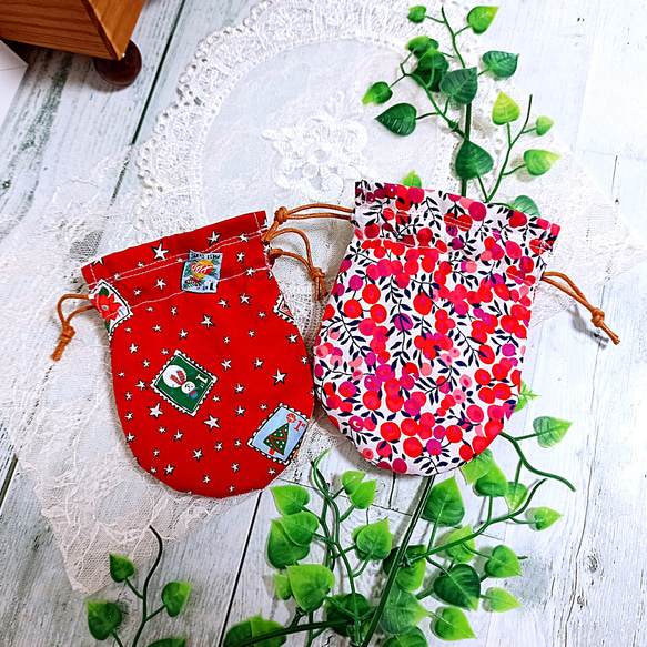 【Happybag】Liberty リバティ ♡おしゃれ♡ お出掛けトートバッグ＆布小物 *5点セット* 10枚目の画像