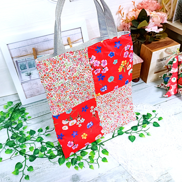 【Happybag】Liberty リバティ ♡おしゃれ♡ お出掛けトートバッグ＆布小物 *5点セット* 8枚目の画像