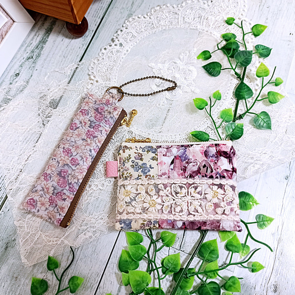 【Happybag】Liberty リバティ ♡おしゃれ♡ お出掛けトートバッグ＆布小物 *5点セット* 13枚目の画像