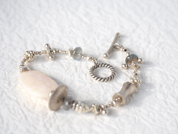 -Opal・Labradorite- silver bracelet 5枚目の画像