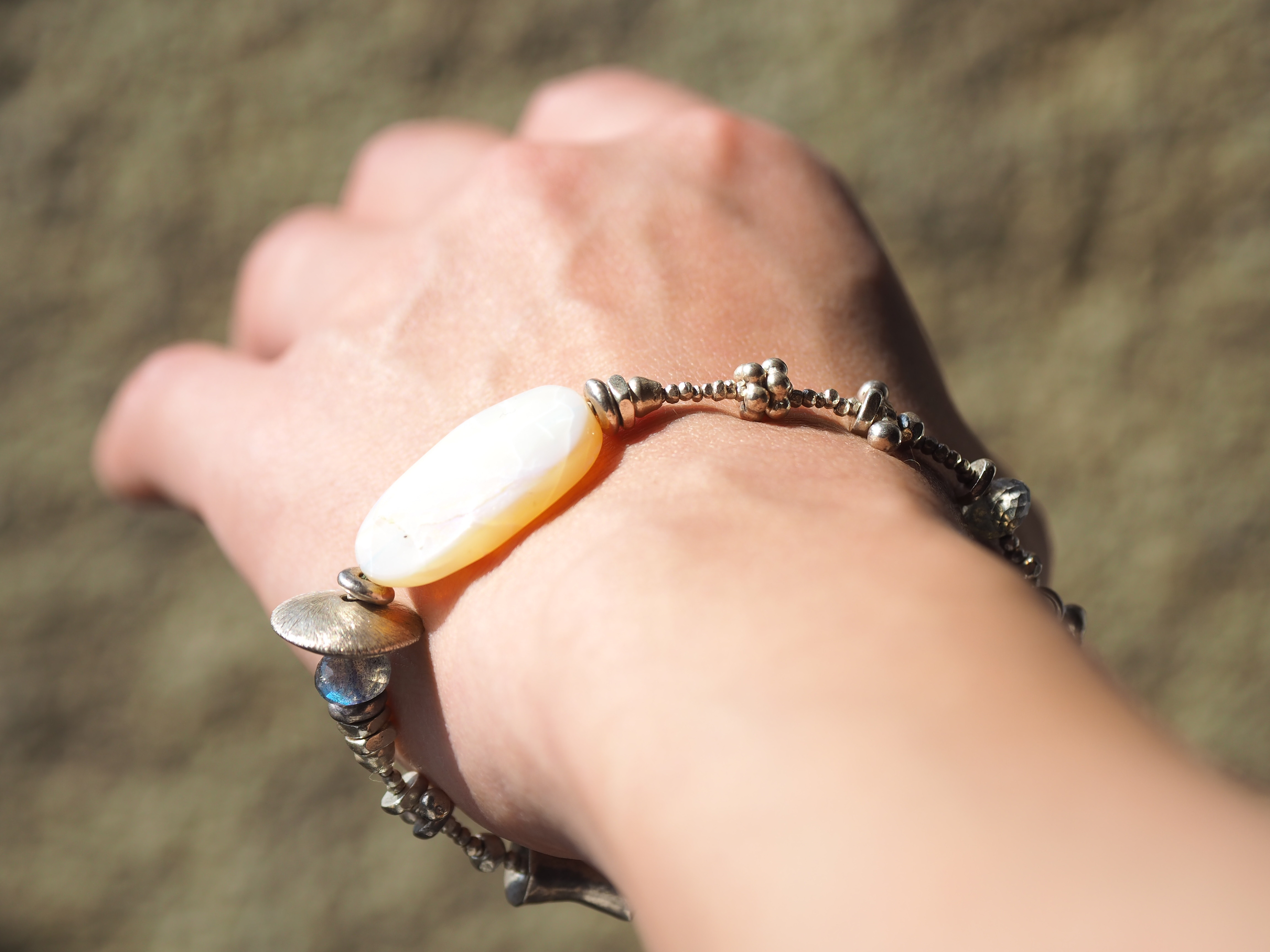 -Opal・Labradorite- silver bracelet