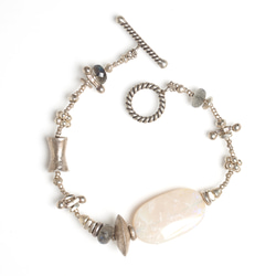 -Opal・Labradorite- silver bracelet 2枚目の画像