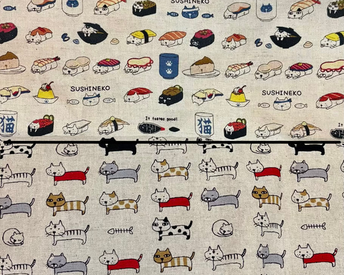 ランチョンマット　25×35　★425 　猫柄 サイズ・柄選べる ランチョンマット 猫／寿司ねこ ランチマット SUSHI