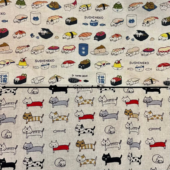 サイズ・柄選べる ランチョンマット 猫／寿司ねこ ランチマット SUSHI