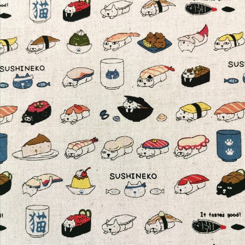 サイズ・柄選べる ランチョンマット 猫／寿司ねこ ランチマット SUSHI