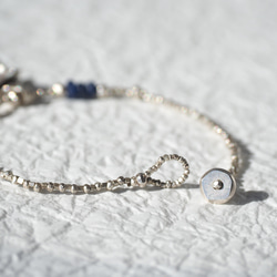 -Flower charm・Blue sapphire- silver bracelet 5枚目の画像