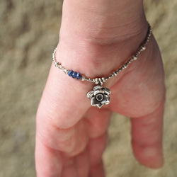 -Flower charm・Blue sapphire- silver bracelet 7枚目の画像