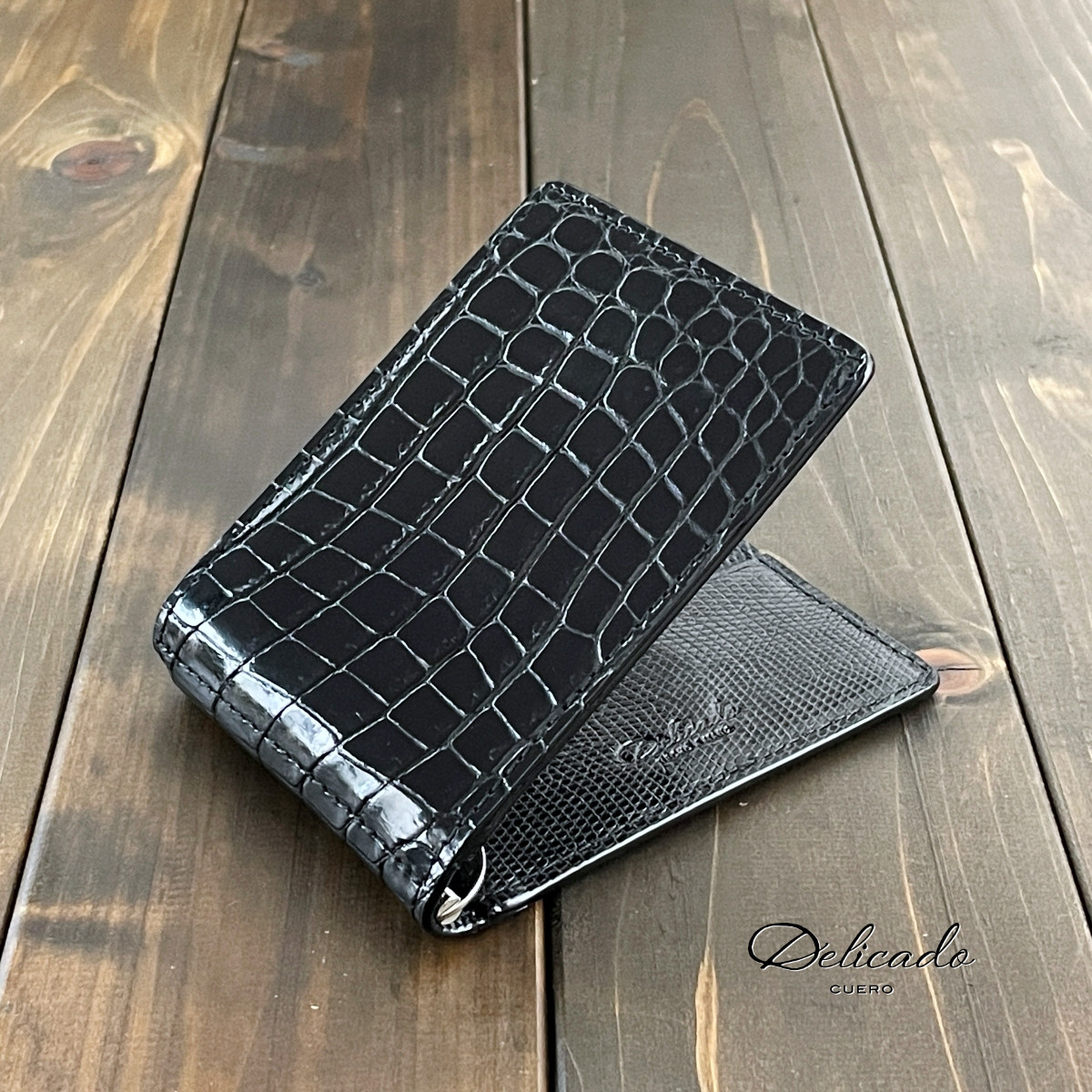 クロコダイル × リザード マネークリップ ブラック