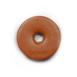 皮パーツ 丸ドーナッツ形 キャメルブラウン 外径１５ｍｍ 穴径３ｍｍ 皮の厚み３ｍｍ レザーパーツ 3枚目の画像