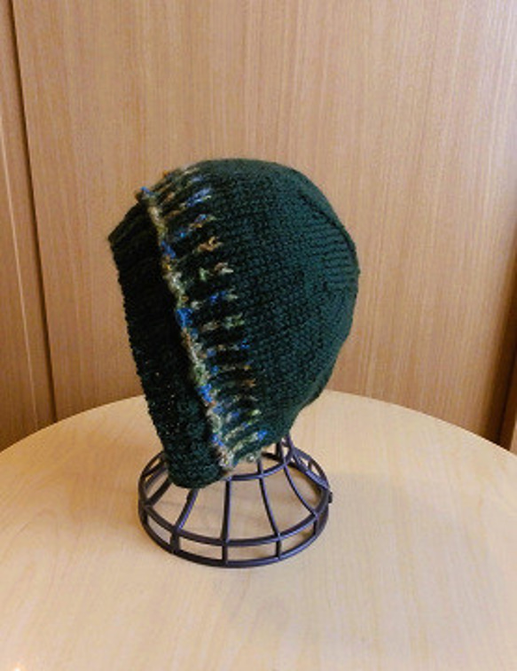 ⛄⛄防寒対策 ・暖かニット帽子⛄⛄ 【送料無料】手編み　バラクラバ　ボンネットタイプ　冬 3枚目の画像