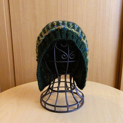⛄⛄防寒対策 ・暖かニット帽子⛄⛄ 【送料無料】手編み　バラクラバ　ボンネットタイプ　冬 9枚目の画像