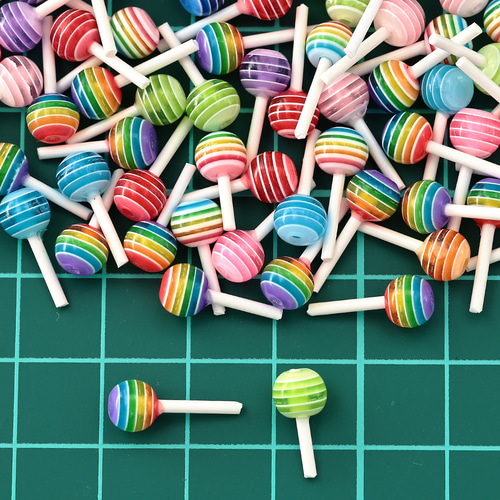 ネイルパーツ 飴 6mm カラフル 100個 キャンディー お菓子 レジン